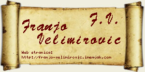 Franjo Velimirović vizit kartica